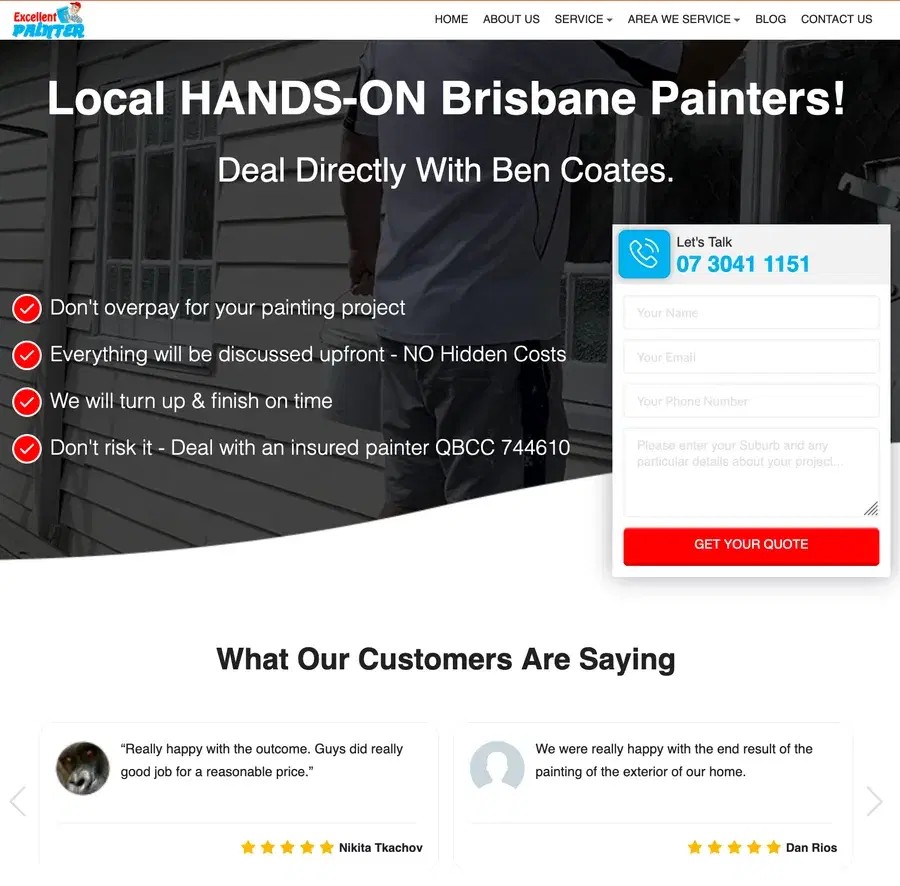 Excellent Painter Brisbane website project