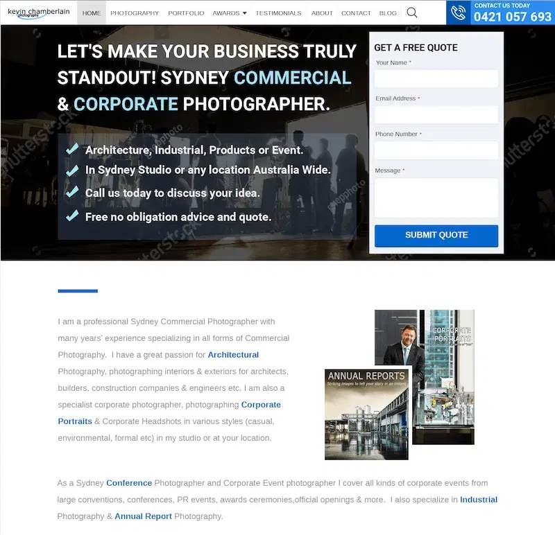 Website redesign mock-up project by Online Prospects