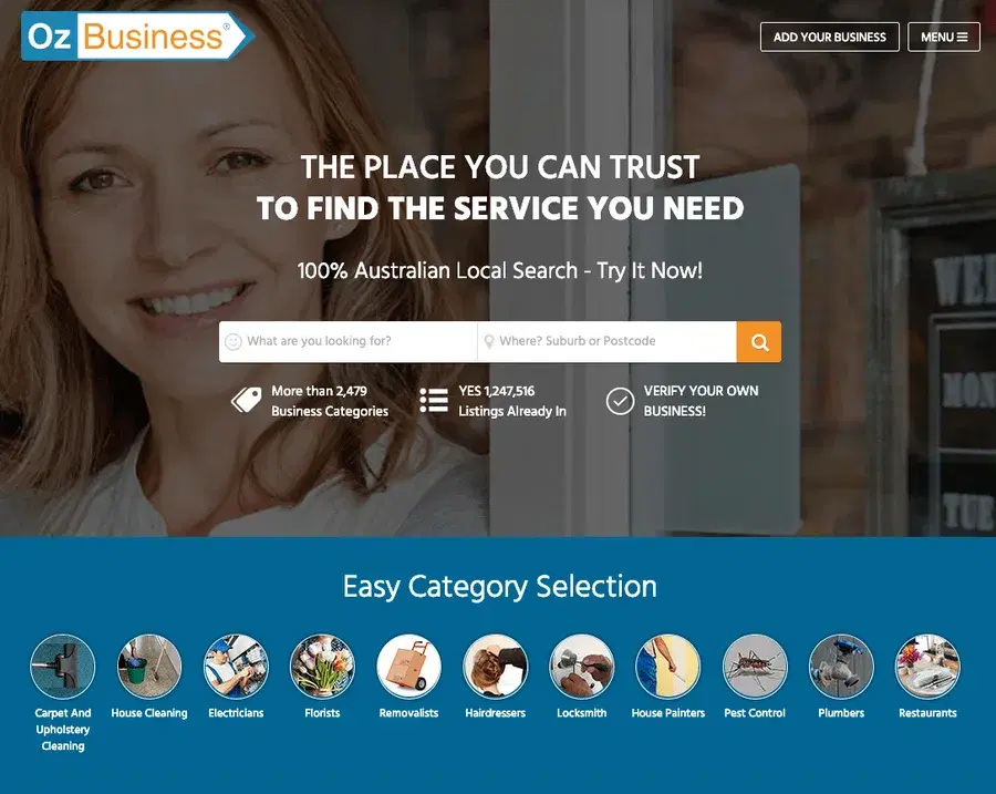 Ozbusiness local business directory website project