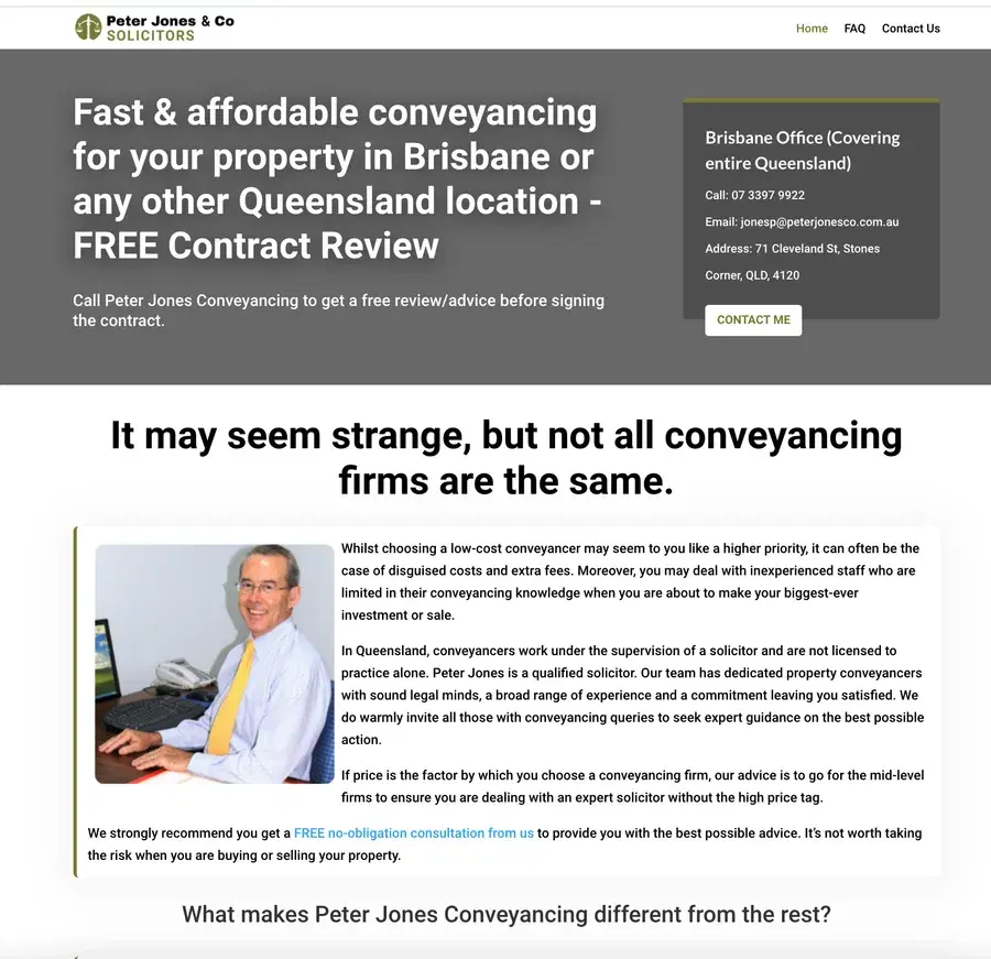 Peter Jones Conveyancing website project